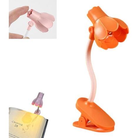 Pastel flower-shaped reading lamp, cute mini bedside light for bedroom or dorm. (1/5)