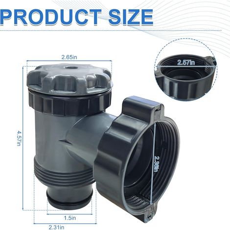 Accessoires de piscine - Valve à piston de rechange - Robinet d'arrêt de piscine - Valve à piston - Pompe de filtration pour piscine - Raccord de valve de piston pour Hnemix INT-EX Bes-tw-ay Coleman - (1/4)