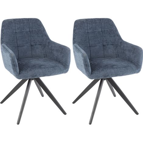 Chaises en métal et velours texturé (lot de 2) - LUCIE (1/5)