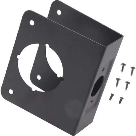 Plaque d'amélioration de la sécurité en acier noir mat pour portes avant - Installation rapide - Facile à utiliser pour renforcer les portes en bois (1/5)