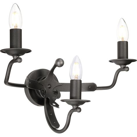 Elstead Windsor - 3 Light Candle Wandleuchte - Graphit, E14