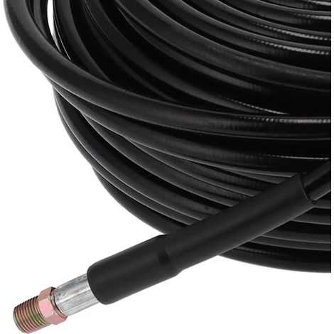 Kit de nettoyage de canalisations pour nettoyeurs haute pression - Tuyau de 30 m, filetage NPT 1/4", buse de nettoyage rotative avec bouton-poussoir, orifice de 4,0 et 4,5 pouces, pression de 5 800 PS (1/5)