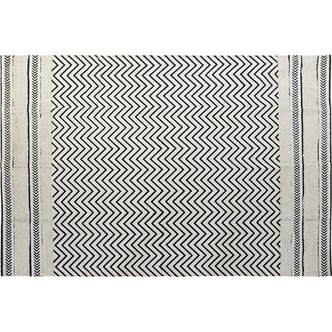dkd-home-decor Home Decor Tapis Noir Zigzag 160x226 cm (1/4)