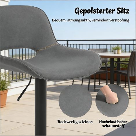 Tabouret de Bar Confortable, Chaise de Salle à Manger Luxueuse, Siège Pivotant pour Patio, Jardin & Bar Extérieur (Lot de 2 Tabourets) (1/5)