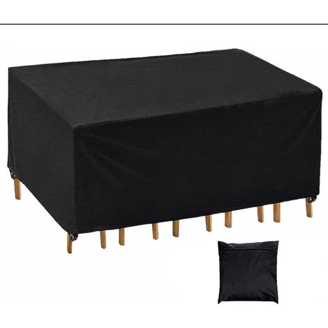 GROOFOO Bache Salon de Jardin, Housse Table de Jardin, Bache de Protection, Housse de Protection Salon de Jardin, Protection extérieure résistante imperméable de Meubles430D Oxford 200x160x70cm (1/5)