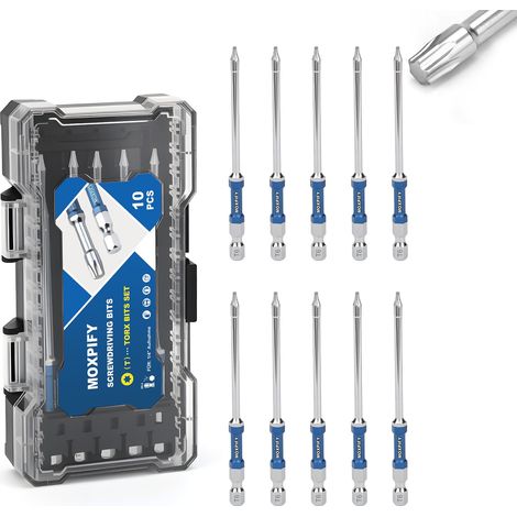 Lot de 10 embouts Torx T6 de 100 mm de longueur avec tige hexagonale de 6,35 mm, embouts de vissage pour visseuse sans fil, idéal pour l'artisanat et le bricolage (1/5)