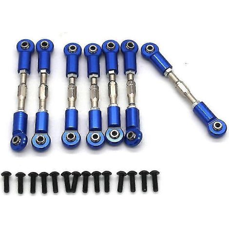 Spurstangenset aus Metall für Vorder- und Hinterachse für 1/10 RC-Car ZD-10 DBX10 (Ersatzteile, blau)