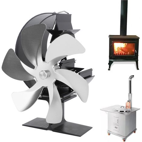 Ventilateur de cheminée thermique en forme de lune pour la pêche sur glace et le camping (argenté) (1/5)