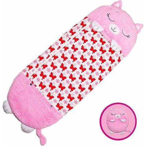 Sac de Couchage 2 en 1 pour Enfant avec Oreiller, Doux, Confortable, Facile à Transporter, Sac de Couchage pour Sieste, pour Les Enfants de 3-6 Ans,135x50cm (1/4)