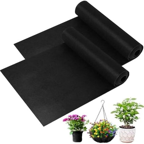 Lot de 2 rouleaux de revêtement en feutre pour pot de fleurs - 30 x 300 cm - Pour panier suspendu - Rouleau de doublure en tissu non tissé pour jardin, jardin, jardinière, boîte de fenêtre (1/5)
