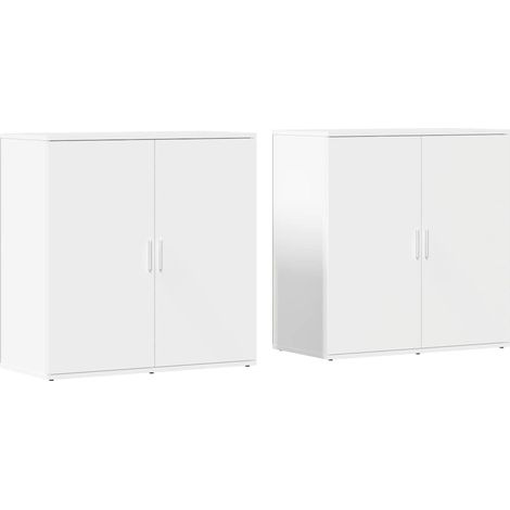 2 Stk. Sideboard/Anrichte/Buffet Weiß 79x38x80 cm Holzwerkstoff LXWW382679 (1/5)