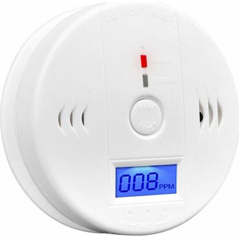 Détecteur de monoxyde de carbone Alarme Détecteur de CO Capteur d\'alarme avec écran LCD Fonction mémoire Fonctionne sur piles pour maison chambre salon usine hôtel (1/5)