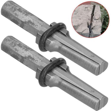 Lot de 2 Outils de Défonçage de Pierre 14mm, Wedges et Pointes pour Carrière, Kit d'Expanding Tools pour Tailleurs de Pierre - KZQ (1/5)