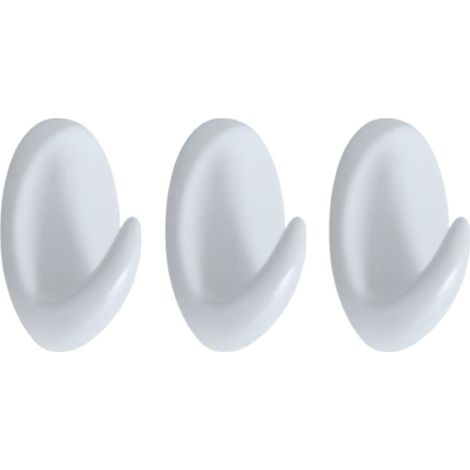 3 crochets muraux pour serviette LILIPUTHAKEN OVAL Blanc Spirella (1/5)