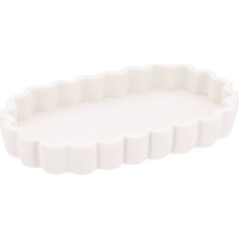 Bandeja de polirresina rayada - marfil - Tendance