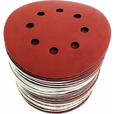 Disques de Ponçage Papier Abrasifs 125mm Ponceuse Bosch Dewalt Einhell - 60 Disques : P40/P60/P80/P120/P180/P240 8 trous (1/5)