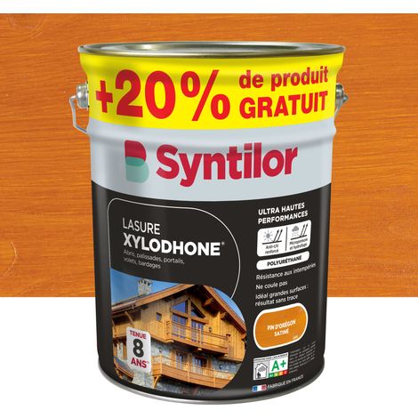 Lasure extérieure Xylodhone 5L satinée – Protection 8 ans – Texture gel microporeuse – Anti-UV pour bois dur et ancien – Syntilor