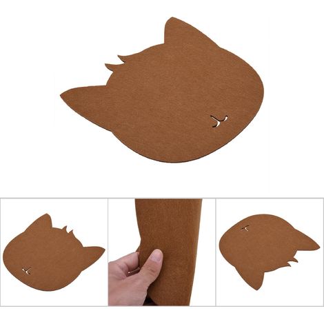 Tapis de souris anti-statique en feutre forme chat pour bureau anti-poussière (1/5)