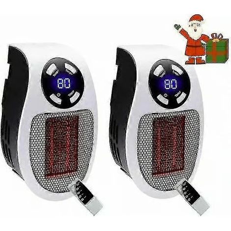 2-pack 500 Watt keramisk fläktvärmare mini fläktvärmare kompletterande uppvärmning bärbar väggkontakt värmare med termostat (1/5)