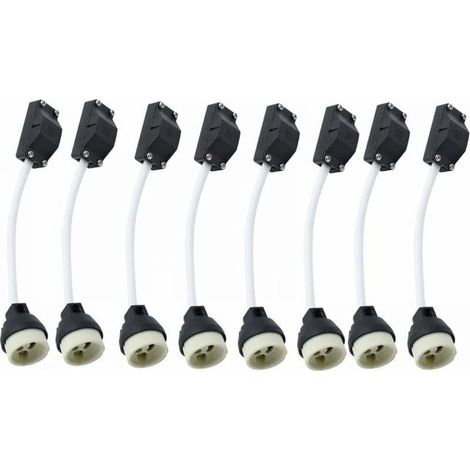 8 pièces douilles en céramique Gu10 avec connecteur de câble 2A 250v support de lampe Gu10 adaptateur de Base de douille avec câble isolé (1/5)