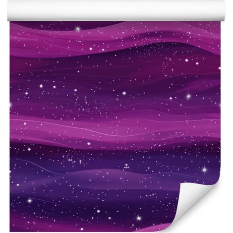 Papel pintado de galaxia en acuarela, morado y ciruela, fondo morado, 50x1000 cm. (1/5)
