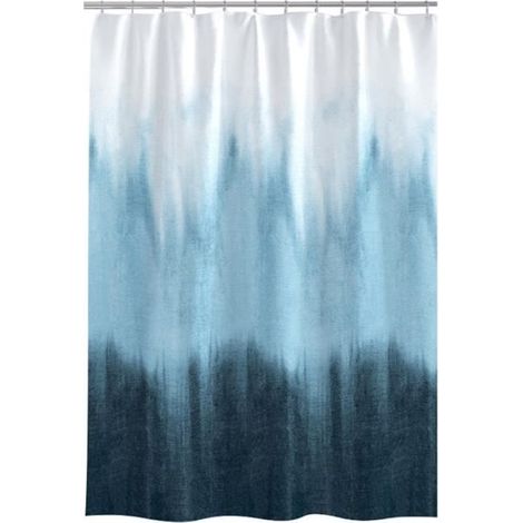 Duschvorhang 150x180 cm – Wasserdicht aus Polyester, Blau und Weiß – Badezimmer- und WC-Dekoration