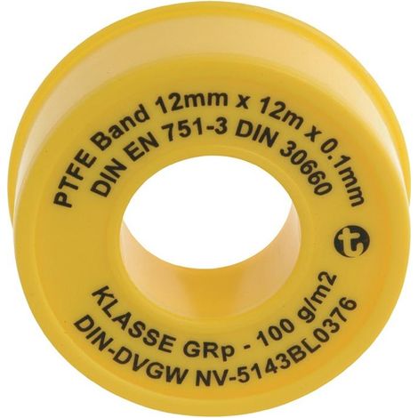 Nom GEKA PTFE Bande d'étanchéité GRp L12 m L12 mm P0,1 mm - 04.5000.9 (1/2)