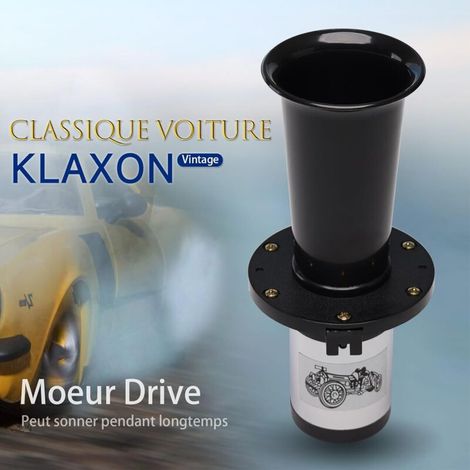 Clacson Vintage OOGA 12V in Stile Classico, Cromatura Antica, Nero, Adatto Auto Retro e Classiche (1/3)