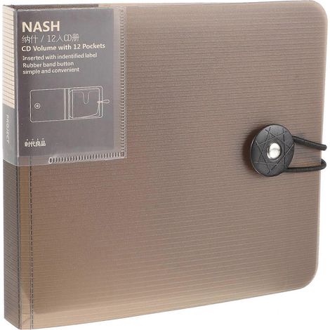 Pochette de rangement pour CD, classeur, organiseur de CD, porte-disques, pochette pour disques, étui de rangement pour disques-Coffee (1/3)