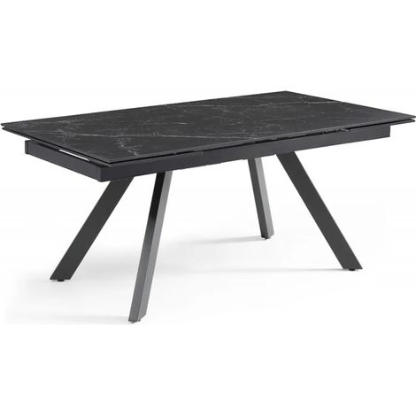 Table extensible 160/240 cm céramique noir marbré pieds inclinés - INDIANA 08 (1/5)