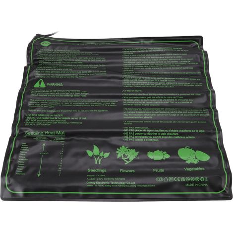 Tapis chauffant étanche pour semis, chaud, sûr et efficace pour la germination des graines de plantes d'intérieur. Prise UE 220-240 V.