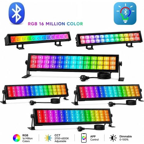 Barra Lineare LED RGB+CCT Smart Bluetooth da Esterno IP66 Nera con App Fi Light 48W (1/5)