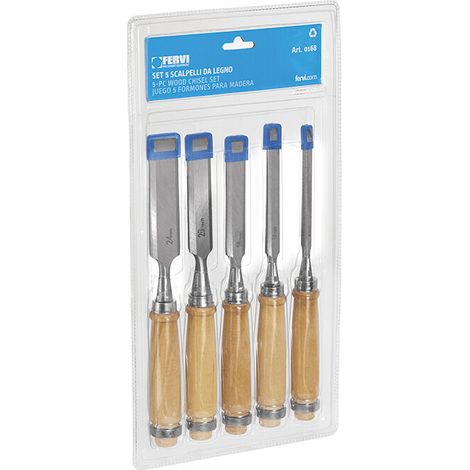 JEU 5 GOUGES CISEAUX OUTILS A BOIS 0168 (1/2)