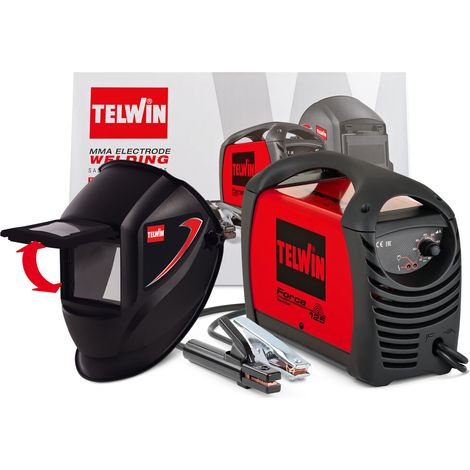 Telwin – Poste à souder MMA 80A – Onduleur DC avec masque auto-assombrissant – Protection thermostatique et anti-adhérence – Léger et compact