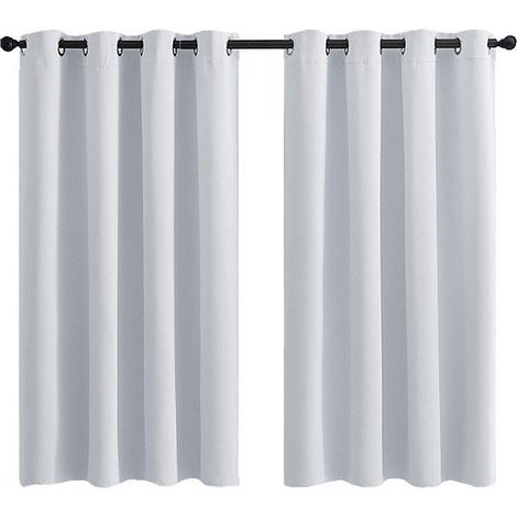 Tende oscuranti per camera da letto e soggiorno — Oscuramento totale, isolamento termico e acustico, con anelli metallici — 132 x 137 cm (Set di 2) (1/5)