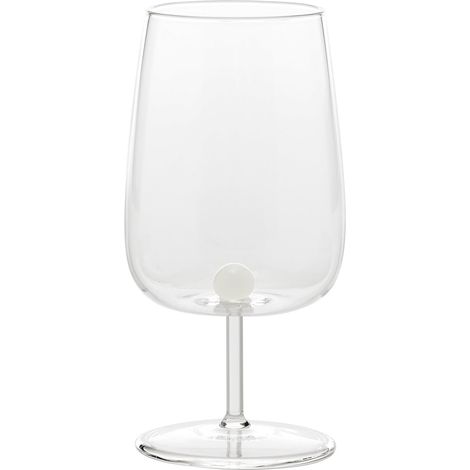 Bilia Verre À Vin En Verre Borosilicaté Blanc Lot De 6 Pièces - Design Élégant Avec Sphère Colorée Au Fond Pour Des Tables Raffinées Et Exclusives (1/2)