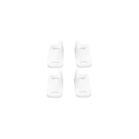 Lot de 2 Guides Inférieurs pour Porte Coulissante, Butées de Sol en Acier et Plastique Blanc, Support Robuste pour Armoire et Dressing (1/5)