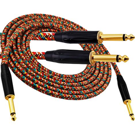 Cable para instrumentos musicales Red's - Conector de 6,3 mm / Conector de 6,3 mm - Cable trenzado FOP - GCF1150RA - 5 m (1/5)