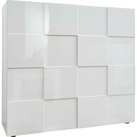 Buffet haut CALISTO - 2 portes - Blanc laqué (1/10)