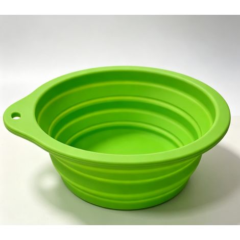 Bol pliable en silicone pour chien et chat 350 ml vert bol de voyage portable pour animaux domestiques (1/3)