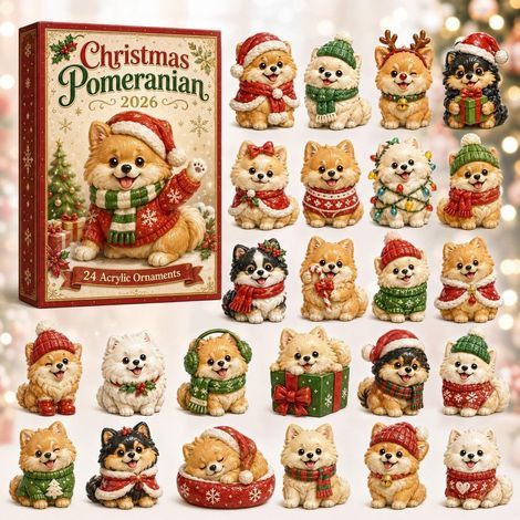 Calendario dell'Avvento natalizio 2026 in 2D con auguri in Pomerania.