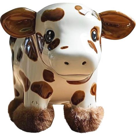 Macetas con forma de vaca adorables - Divertidas macetas de resina para suculentas y cactus