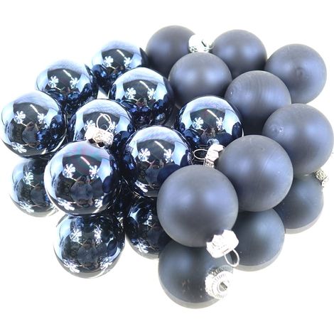 Christbaum-Mini-Kugeln Nachtblau Ø 3,5 cm aus Glas - 16er Set