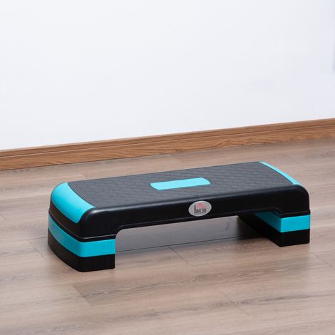 Aerobic-Fitness-Stepper, 3-fach höhenverstellbar, rutschfeste Oberfläche, 78 x 28 x 20 cm, schwarz und blau