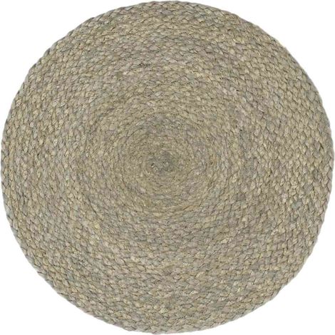 Napperons 4 pcs Gris Plain 38 cm Rond Jute (1/4)