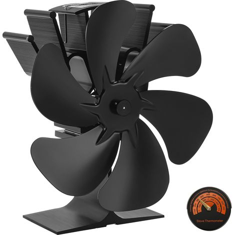 Randaco Ventilatore per Stufa a Legna 6 Pale Ventilatore per Camino Alimentato a Calore Silenzioso per Stufa a Legna Camino Ceppo di Gas (1/5)