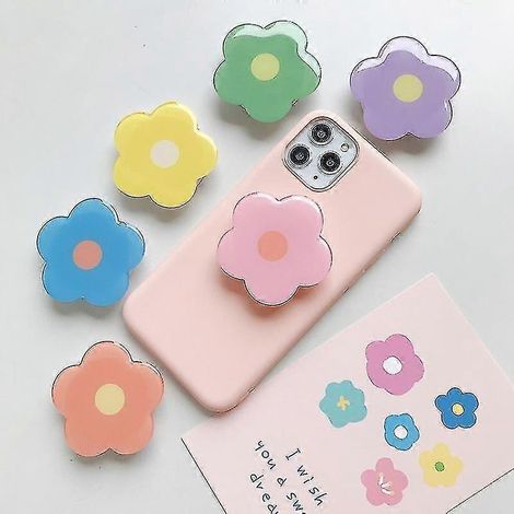 Nouveau support de téléphone portable pliable universel en résine époxy avec motif floral frais et charmant, accessoire pour téléphone portable (1/5)