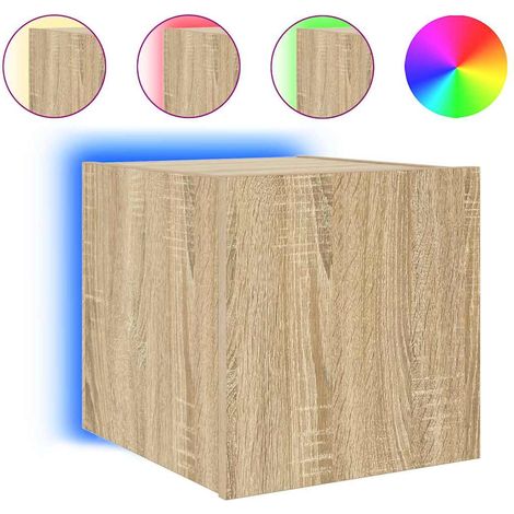 Maison Exclusive - TV-Wandschrank mit LED-Leuchten Sonoma-Eiche 3 (1/5)