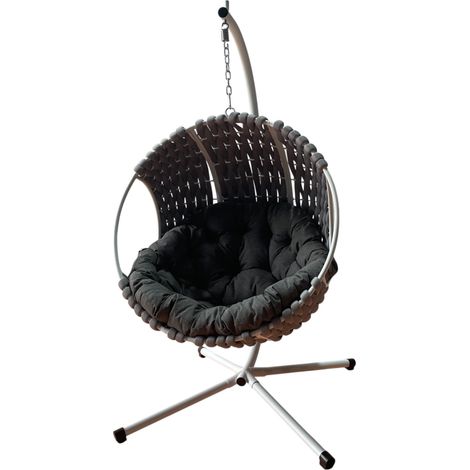 Poltrona Sospesa ITACA da Giardino con Cuscino Impermeabile, Struttura in Acciaio Zincato e Design Moderno Outdoor (1/3)