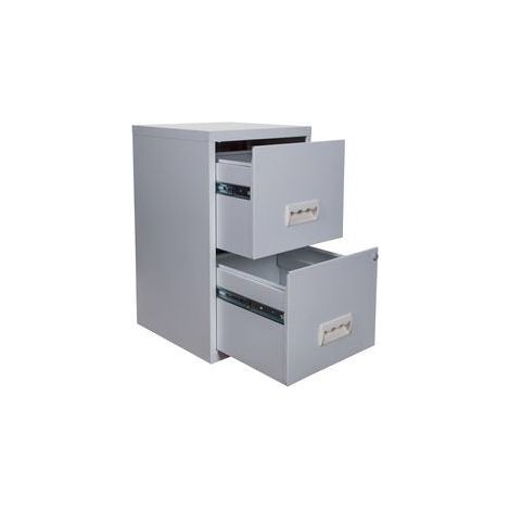 Pierre Henry 2 Drawer Maxi Tall Filing Cabinet - Silver (1/5)
